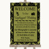Olive Green Damask No Phone Camera Unplugged Customised Wedding Sign