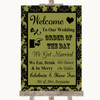 Olive Green Damask Welcome Order Of The Day Customised Wedding Sign