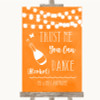 Orange Watercolour Lights Alcohol Says You Can Dance Customised Wedding Sign