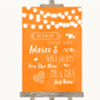 Orange Watercolour Lights Guestbook Advice & Wishes Mr & Mrs Wedding Sign