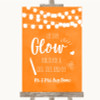 Orange Watercolour Lights Let Love Glow Glowstick Customised Wedding Sign