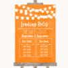 Orange Watercolour Lights Who's Who Leading Roles Customised Wedding Sign