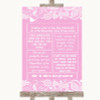 Pink Burlap & Lace Romantic Vows Customised Wedding Sign