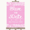 Pink Burlap & Lace Save The Date Customised Wedding Sign