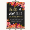 Pink Coral Orange & Purple Kids Table Customised Wedding Sign