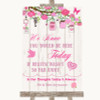 Pink Rustic Wood Loved Ones In Heaven Customised Wedding Sign