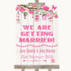 Pink Rustic Wood We Are Getting Married Customised Wedding Sign