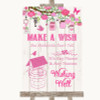 Pink Rustic Wood Wishing Well Message Customised Wedding Sign