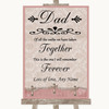 Pink Shabby Chic Dad Walk Down The Aisle Customised Wedding Sign