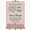 Pink Shabby Chic Puzzle Piece Guest Book Customised Wedding Sign