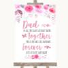 Pink Watercolour Floral Dad Walk Down The Aisle Customised Wedding Sign