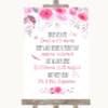 Pink Watercolour Floral In Loving Memory Customised Wedding Sign