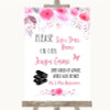 Pink Watercolour Floral Jenga Guest Book Customised Wedding Sign