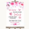 Pink Watercolour Floral Loved Ones In Heaven Customised Wedding Sign