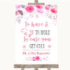 Pink Watercolour Floral Wedding Blanket Scarf Customised Wedding Sign