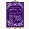 Purple & Silver Cheeseboard Cheese Song Customised Wedding Sign