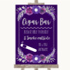 Purple & Silver Cigar Bar Customised Wedding Sign