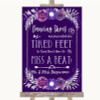 Purple & Silver Dancing Shoes Flip-Flop Tired Feet Customised Wedding Sign