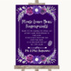 Purple & Silver Fingerprint Guestbook Customised Wedding Sign