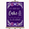 Purple & Silver Let Them Eat Cake Customised Wedding Sign