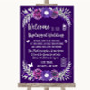 Purple & Silver No Phone Camera Unplugged Customised Wedding Sign