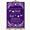 Purple & Silver Photo Prop Guestbook Customised Wedding Sign