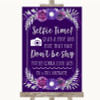 Purple & Silver Selfie Photo Prop Customised Wedding Sign