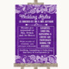 Purple Burlap & Lace Rules Of The Wedding Customised Wedding Sign