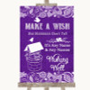 Purple Burlap & Lace Wishing Well Message Customised Wedding Sign