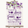 Purple Rustic Wood Friends Of The Bride Groom Seating Customised Wedding Sign