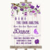 Purple Rustic Wood Toiletries Comfort Basket Customised Wedding Sign