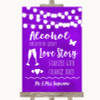 Purple Watercolour Lights Alcohol Bar Love Story Customised Wedding Sign