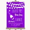 Purple Watercolour Lights Alcohol Says You Can Dance Customised Wedding Sign