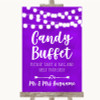 Purple Watercolour Lights Candy Buffet Customised Wedding Sign