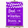 Purple Watercolour Lights Dad Walk Down The Aisle Customised Wedding Sign