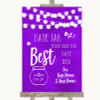 Purple Watercolour Lights Date Jar Guestbook Customised Wedding Sign