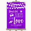 Purple Watercolour Lights Don't Be Blinded Sunglasses Customised Wedding Sign