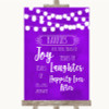 Purple Watercolour Lights Hankies And Tissues Customised Wedding Sign