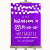 Purple Watercolour Lights Instagram Hashtag Customised Wedding Sign
