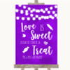 Purple Watercolour Lights Love Is Sweet Take A Treat Candy Buffet Wedding Sign