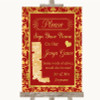 Red & Gold Jenga Guest Book Customised Wedding Sign