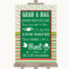 Red & Green Winter Grab A Bag Candy Buffet Cart Sweets Customised Wedding Sign