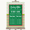 Red & Green Winter Who's Who Leading Roles Customised Wedding Sign