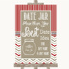 Red & Grey Winter Date Jar Guestbook Customised Wedding Sign