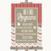 Red & Grey Winter Important Special Dates Customised Wedding Sign