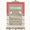 Red & Grey Winter Welcome To Our Wedding Customised Wedding Sign