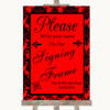 Red Damask Signing Frame Guestbook Customised Wedding Sign