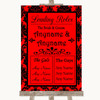 Red Damask Who's Who Leading Roles Customised Wedding Sign