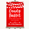 Red Watercolour Lights Candy Buffet Customised Wedding Sign