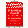 Red Watercolour Lights We Are Getting Married Customised Wedding Sign